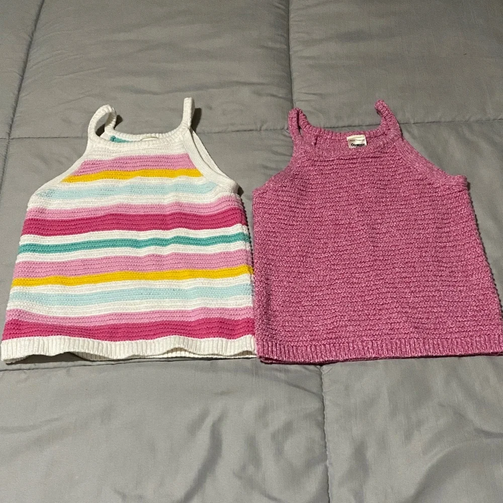 OshKosh B'gosh Striped and Pink Knit Tank Tops - Picture 1 of 4